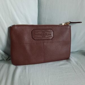 Frankie Lou Leather Pouch Makeup Bag